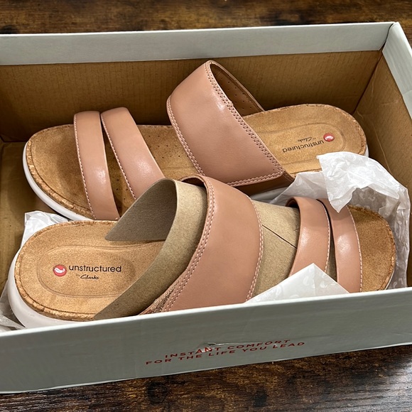 Unstructured By Clark’s Un Bali Way Rose Leather Color Sandals Women’s S… - Picture 1 of 12